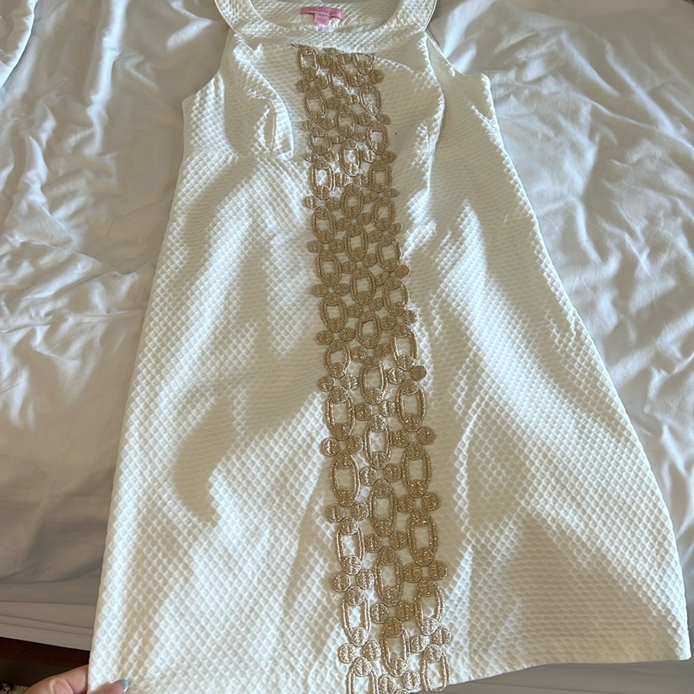 Lily Pulitzer white and gold dress!!